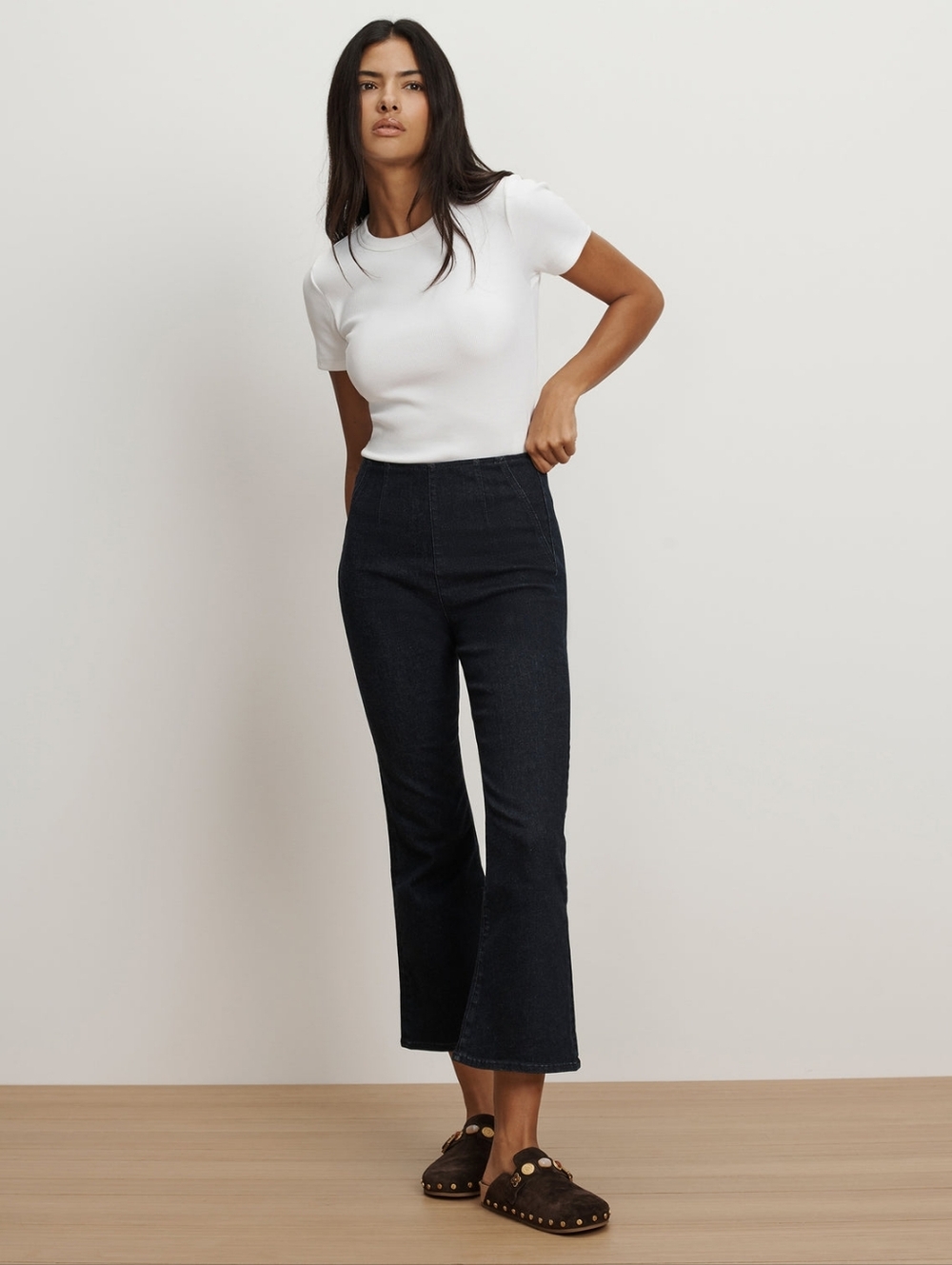 Veronica Beard Womens Black Carson Off Duty Ankle Kick Flare High Rise Jeans Med
